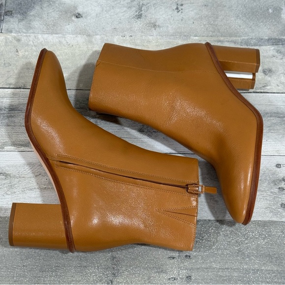 TORY BURCH BROOKE STAMPED HEEL BOOTIE IN CARAMEL CORN - SZ - 11 .US - Picture 6 of 11